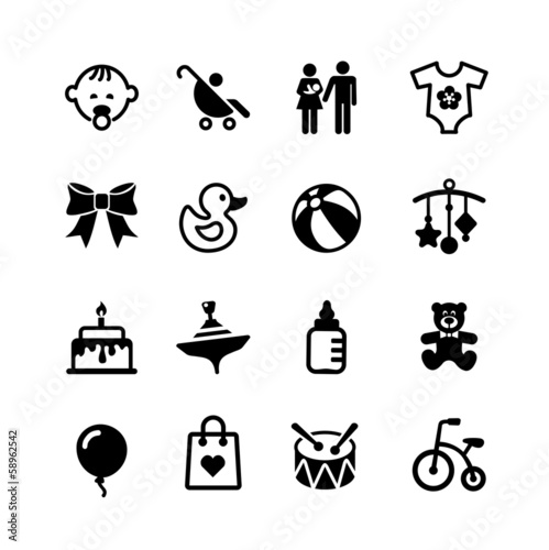 Web icon set. Baby