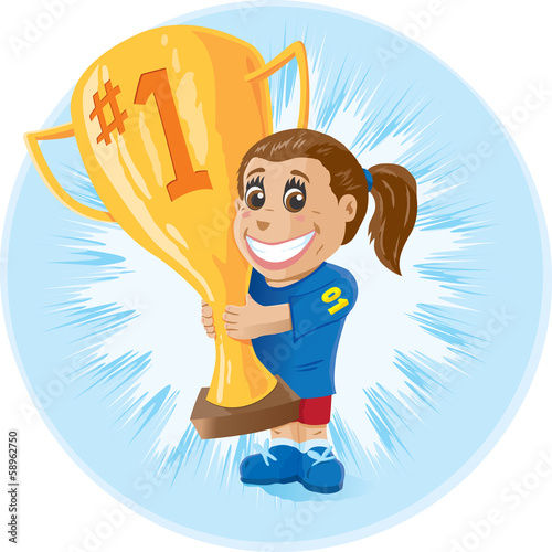 Girl with trophy