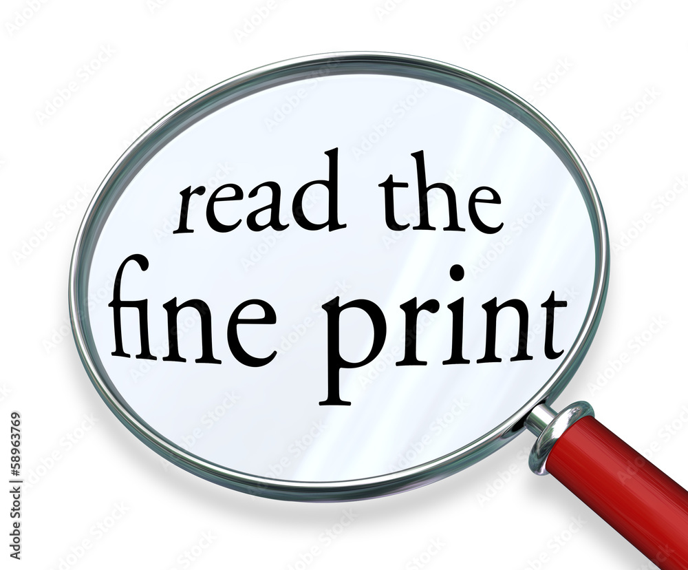 Read the Fine Print Magnifying Glass Words Read the Fine Print Magnifying Glass Words