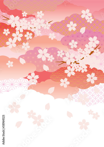 桜_和柄_白