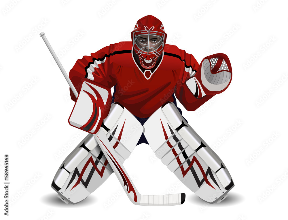 Naklejka premium Hockey goalie