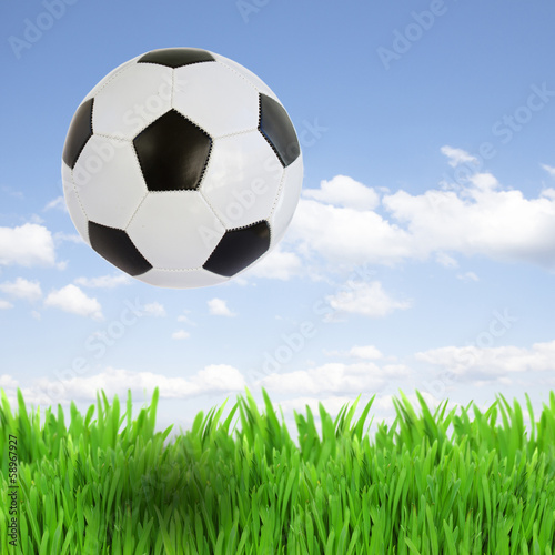 soccer ball over grass