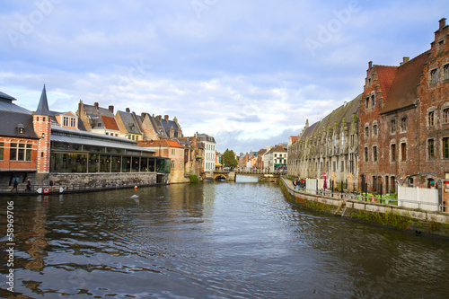 Canal And Old Buildings, Ghent
