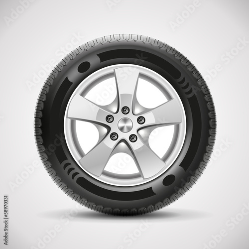 car tire, vector photo