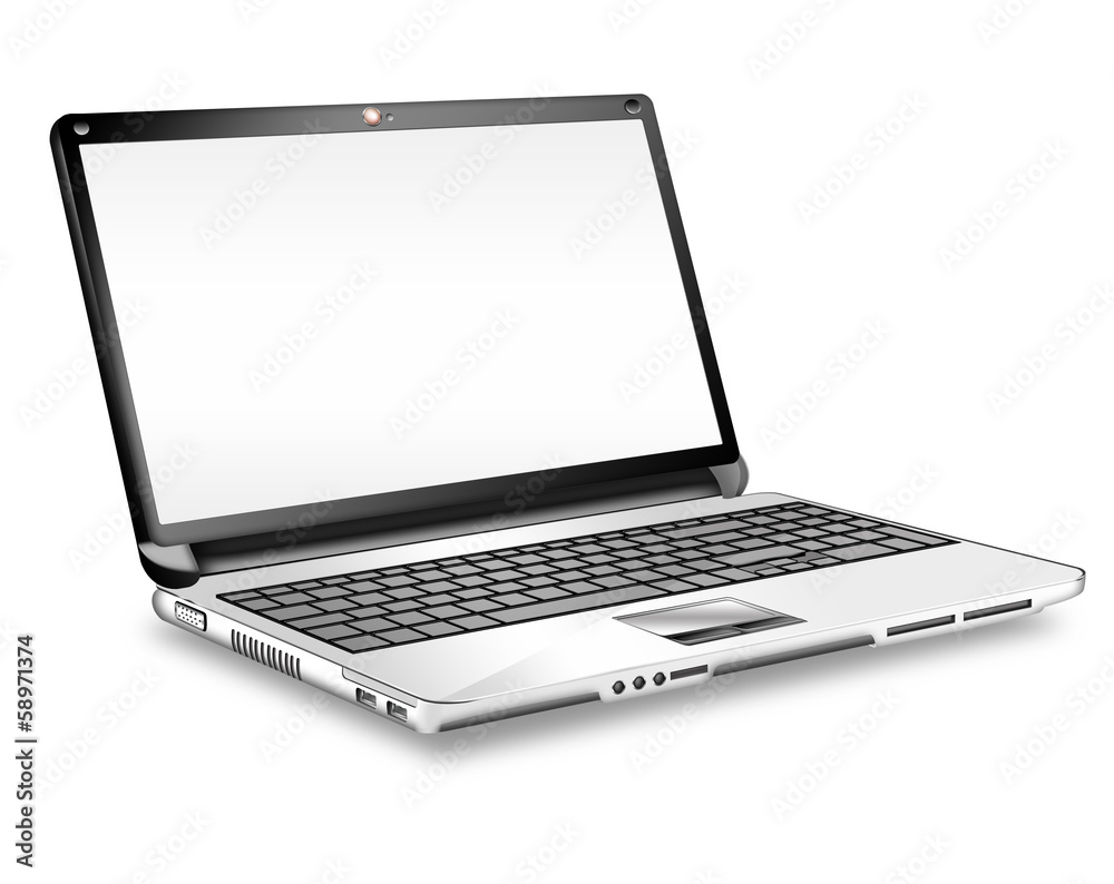 Laptop, Notebook, schwarz - Vektor, Abbildung Laptop, Notebook, schwarz - Vektor, Abbildung