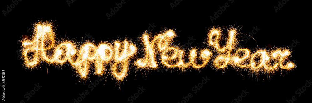 Happy New Year made of sparkles Happy New Year made of sparkles