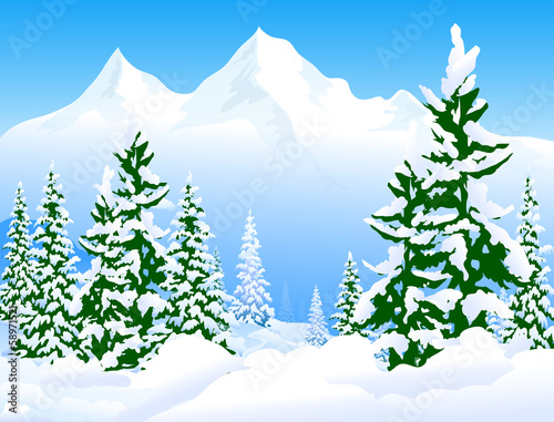 Winter Landscape-vector
