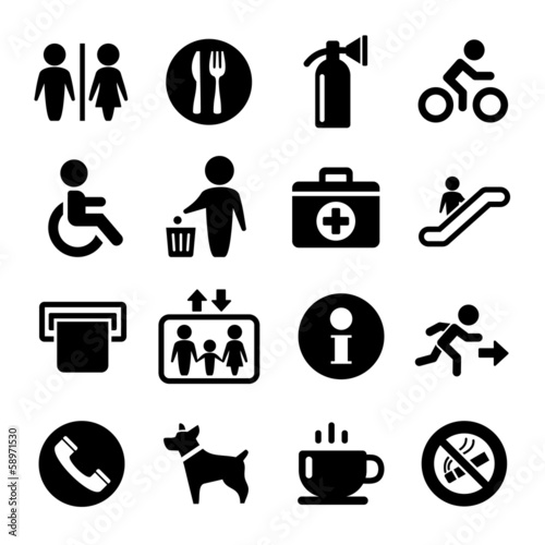 Vector International Service Signs icon set
