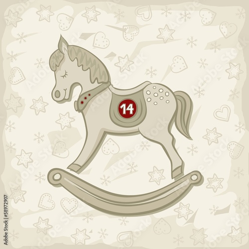 koń na biegunach świąteczna ilustracja