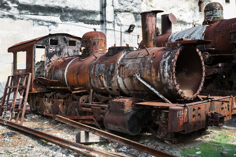 rusty steam locomotive