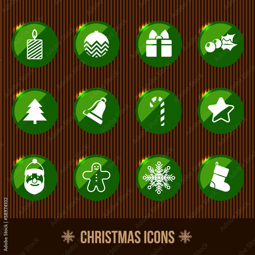 christmas icons green christmas icons green