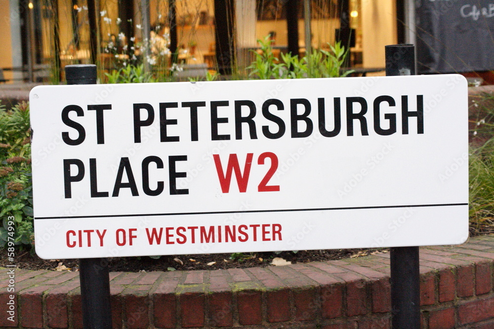 st petersburgh Place street sign a London Address