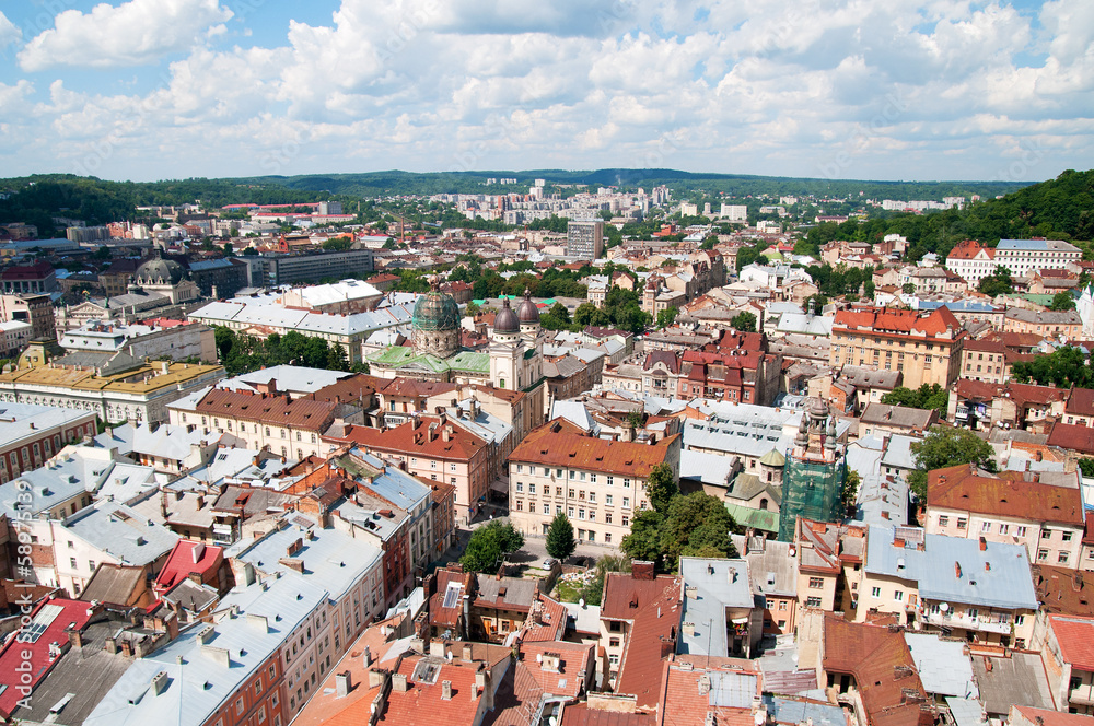 Top view in Lviv, Ukraine