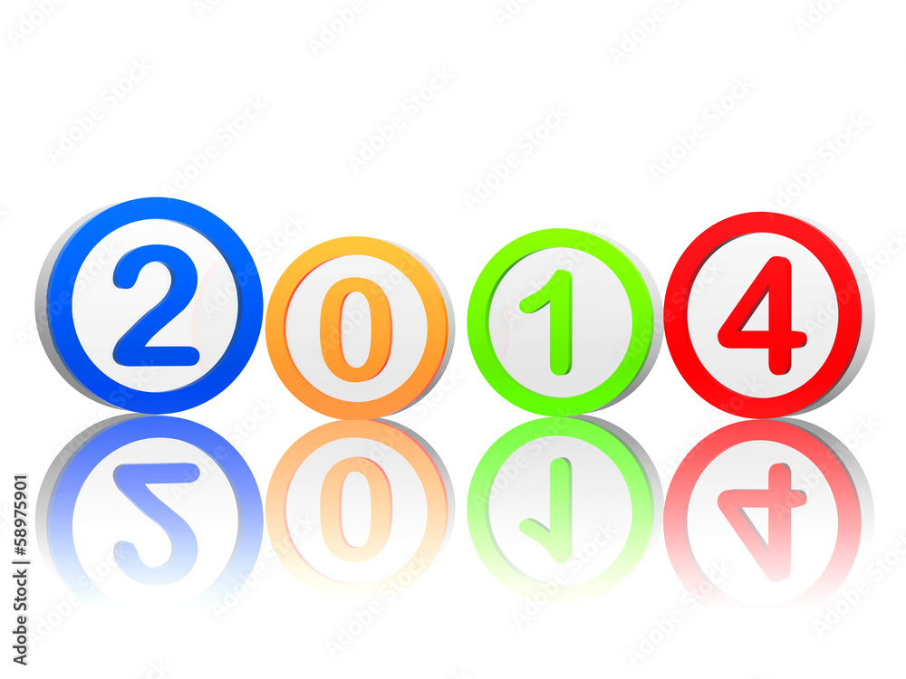 new year 2014 in pied circles
