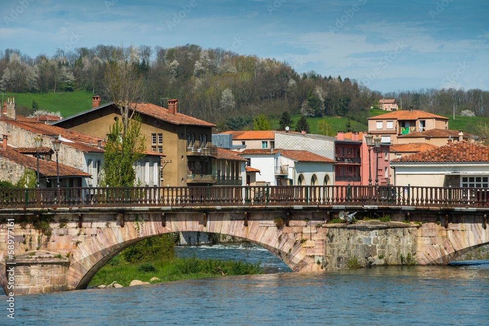 Bridge in Saint-Girons town, France