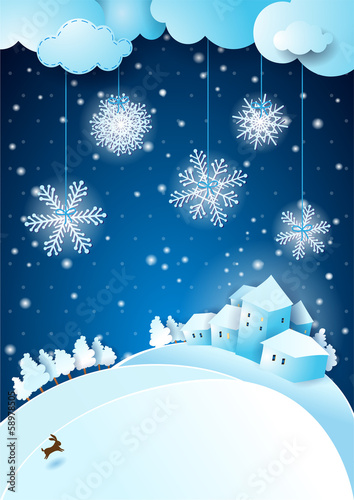 Christmas eve with snowfall