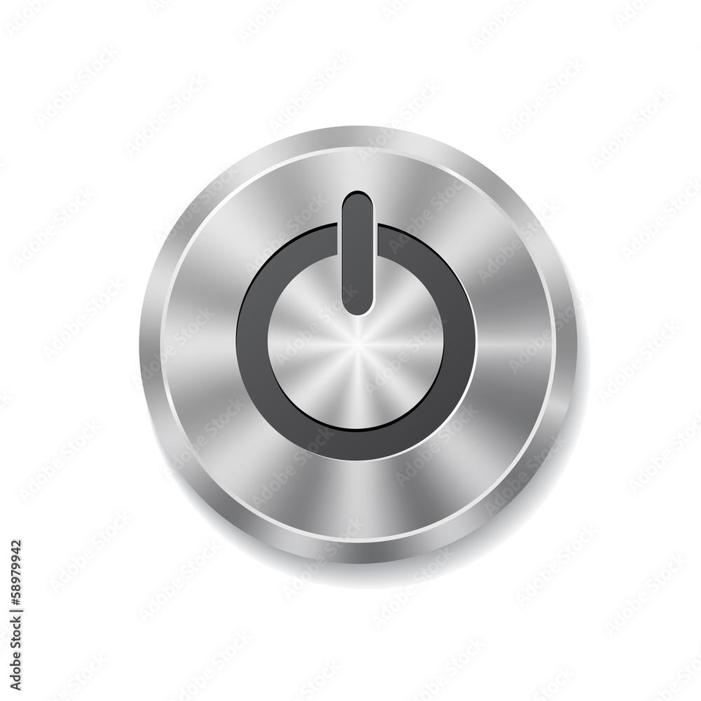 Metal round button on energy