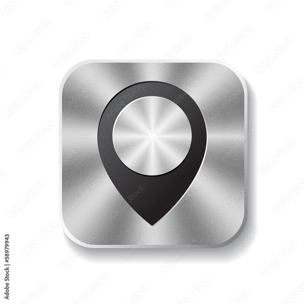 Metal square button with round pointer Metal square button with round pointer