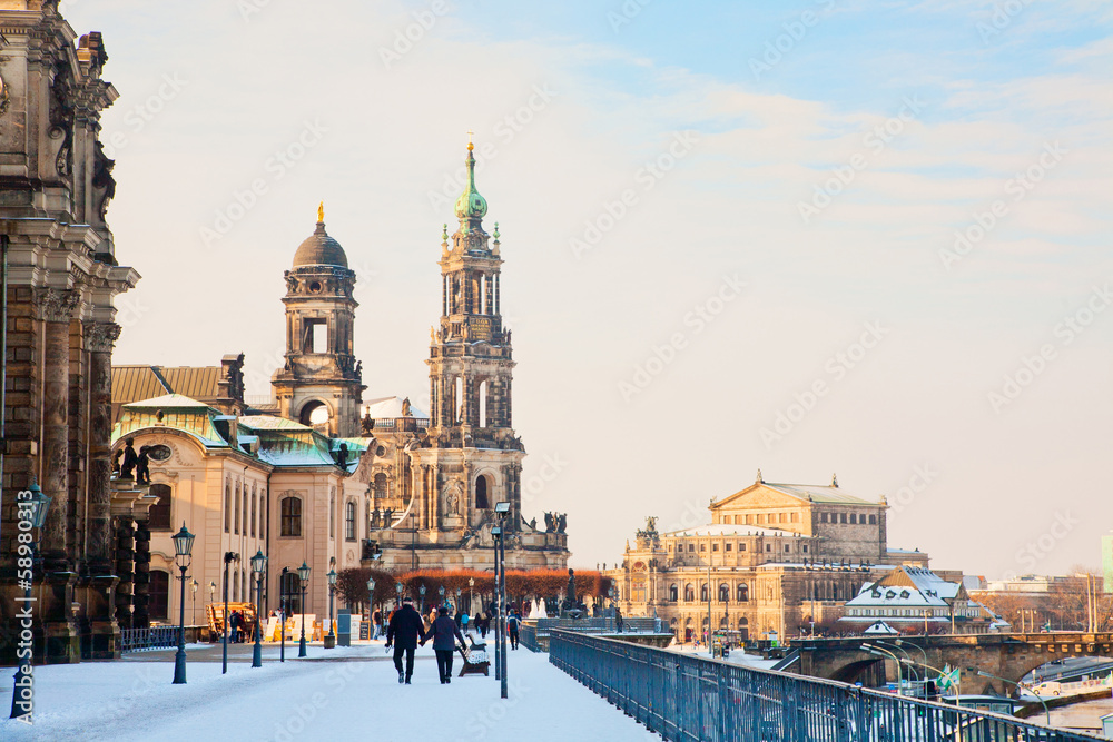 Obraz premium Winter in Dresden