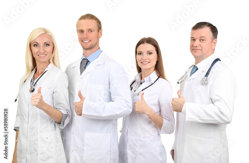 Medical workers isolated on...
