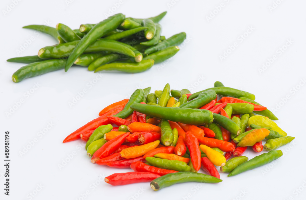 Colorful chili pepper with isolation background Colorful chili pepper with isolation background