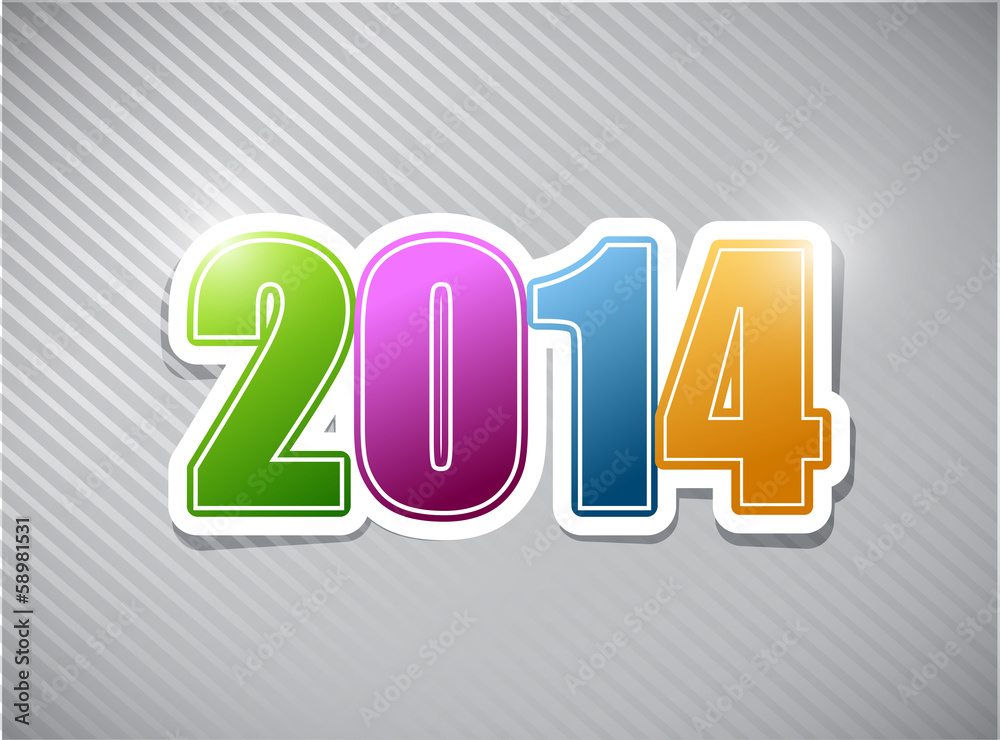 happy new years 2014 colorful card illustration happy new years 2014 colorful card illustration