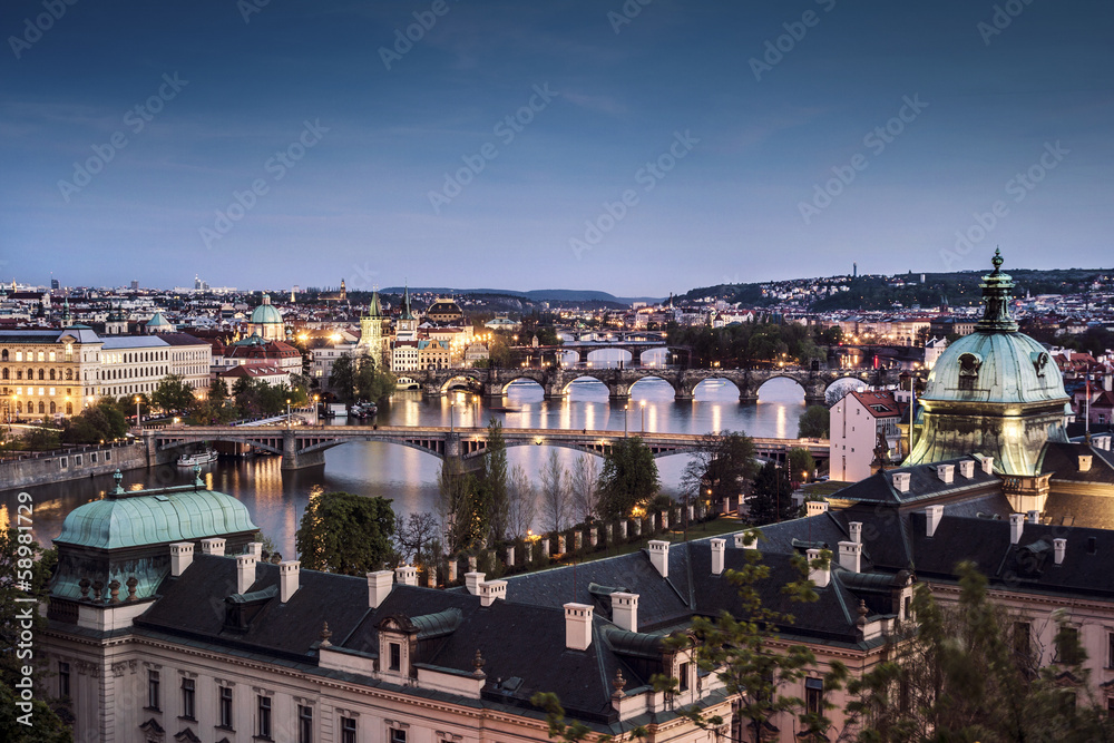 Prague at twilight