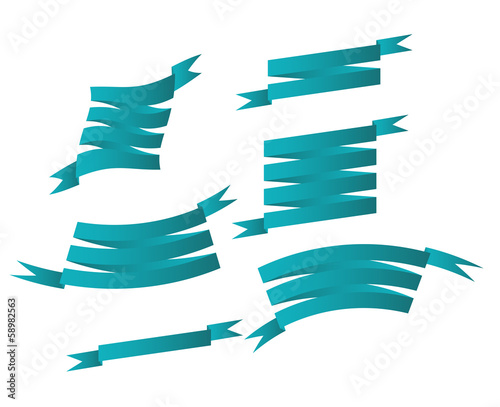 set retro ribbons and label vector illustration