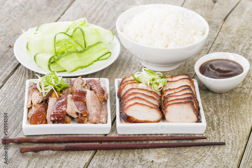 Char Siu Pork & Peking Duck - Traditional Chinese roasted meat photo