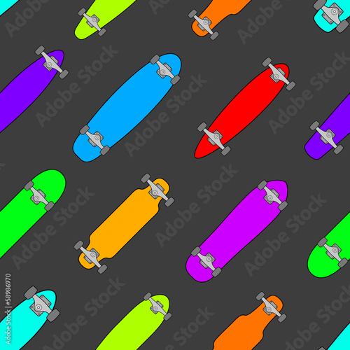 Seamless skateboard longboard pattern