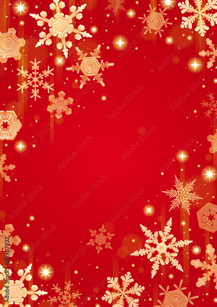イラスト素材：冬　クリスマス　背景　赤