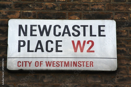 Newcastlt Place W2 street sign a famous London Address photo