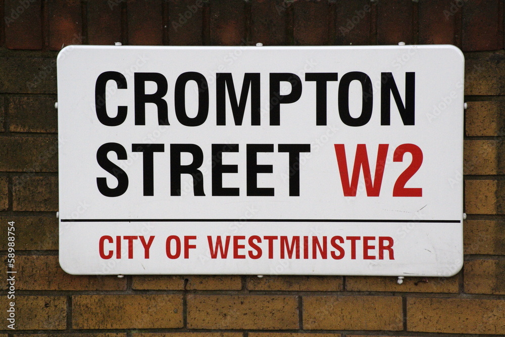 Crompton Street w2 sign a famous London Address