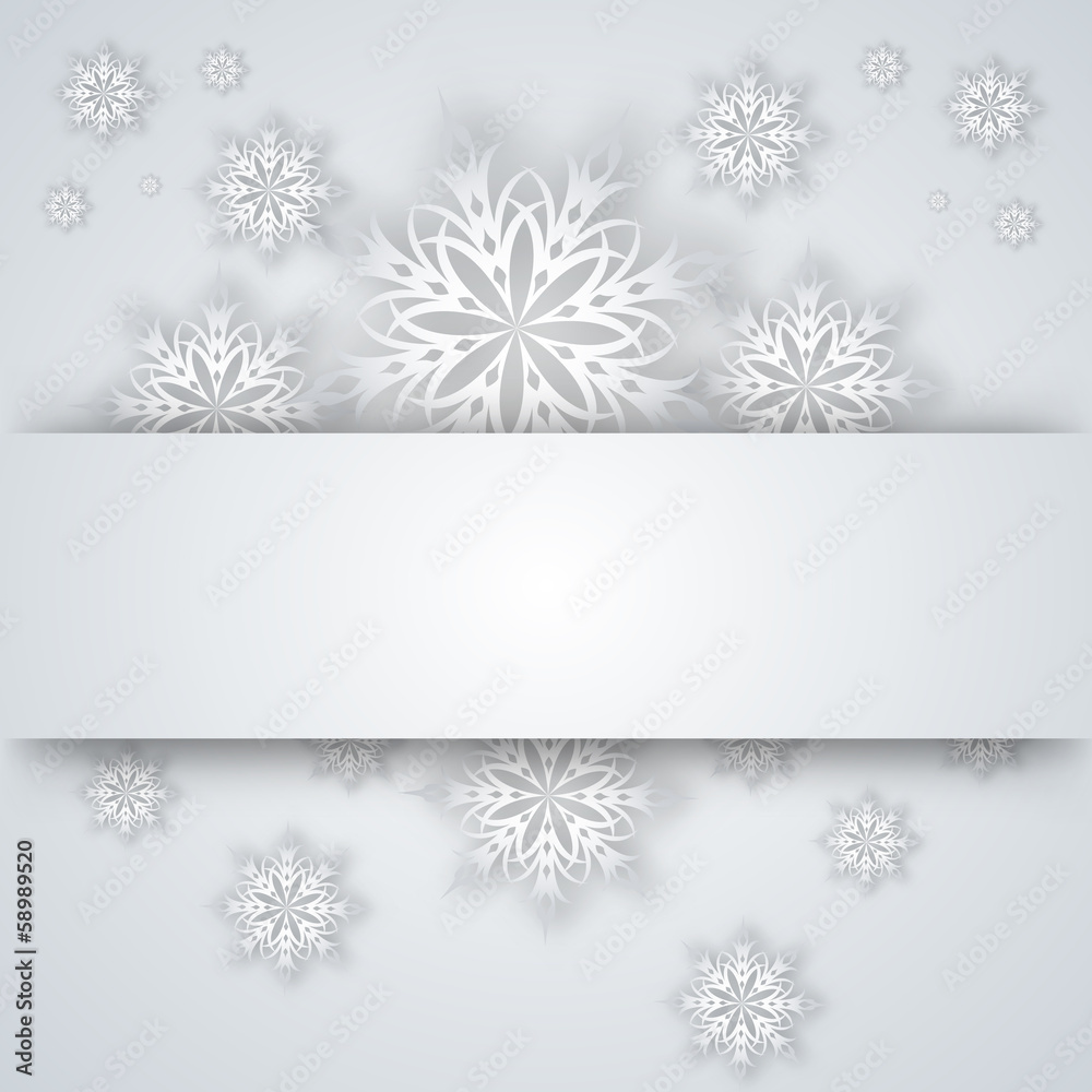 snowflakes and tree on a paper background