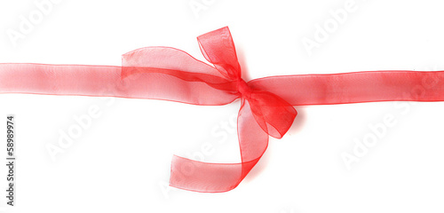 Color gift satin ribbon bow, isolated on white