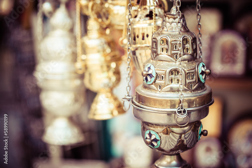 Shop with religion souvenir at the old city of Jerusalem