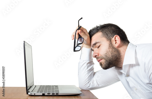 Tired and Overworked Employee