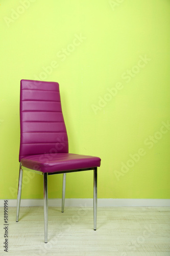 Modern  color chair in empty room on wall background