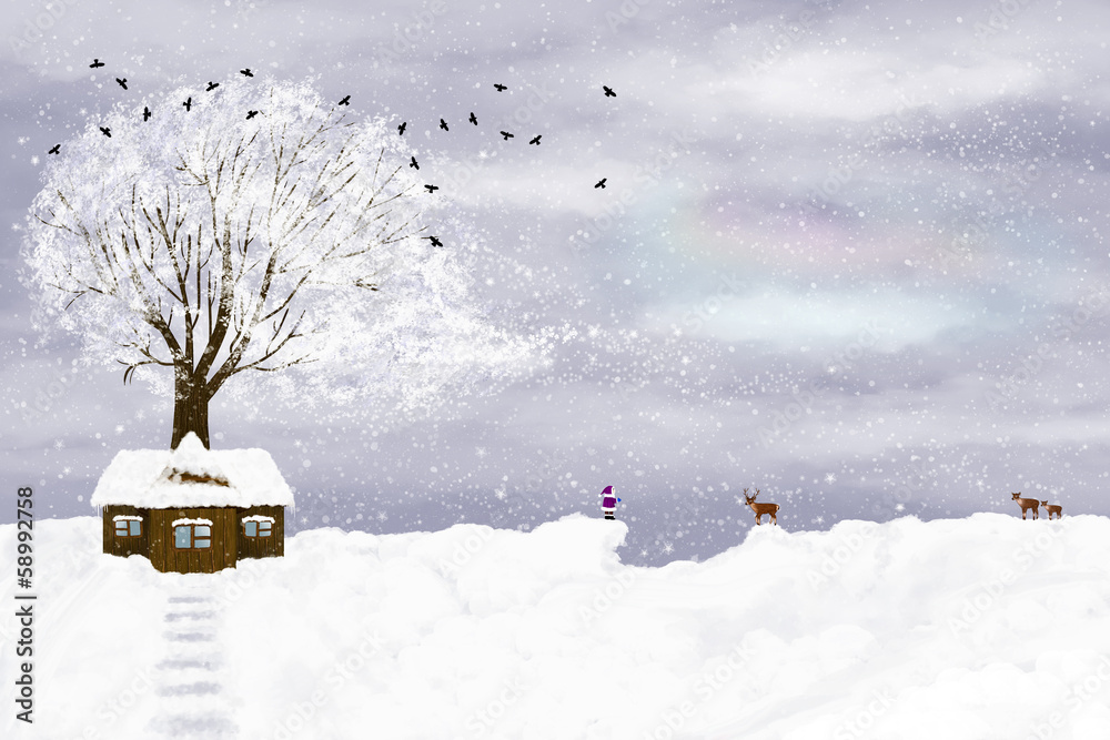 Naklejka premium Winter illustration