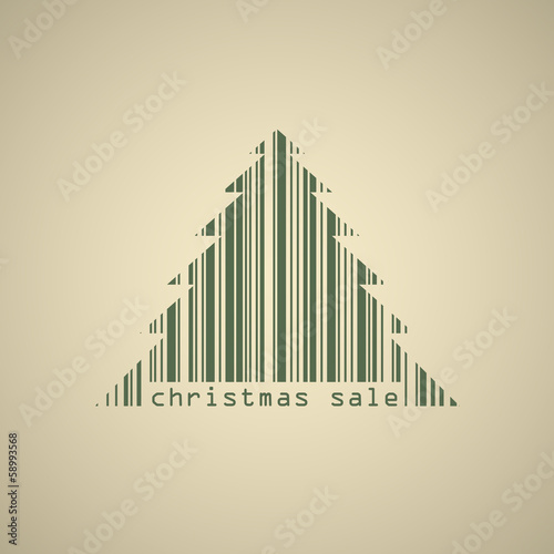 Christmas tree bar code sale banner