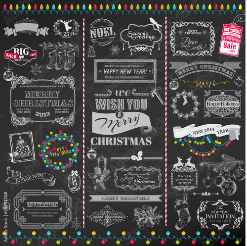 Vector Set: Christmas Calligraphic Design Elements