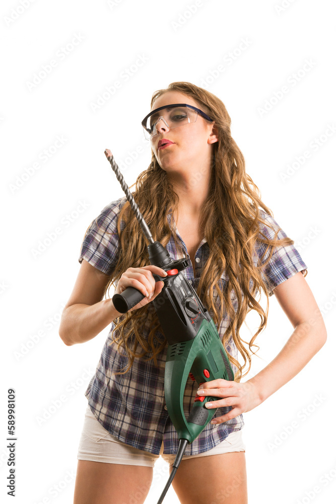 Girl with a perforator Girl with a perforator