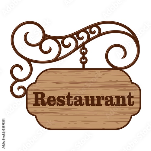 Old wooden signboard