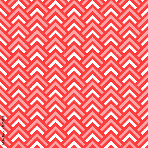 Pink and white chevron geometric seamless pattern, vector