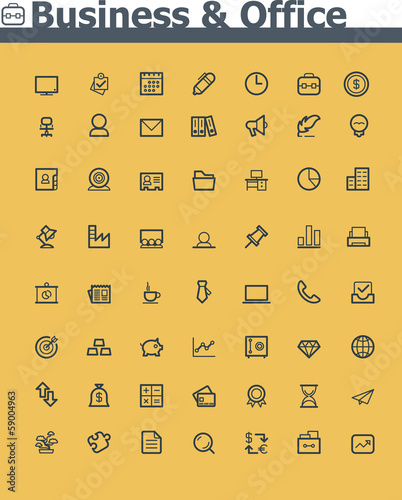 Business and office  icon set