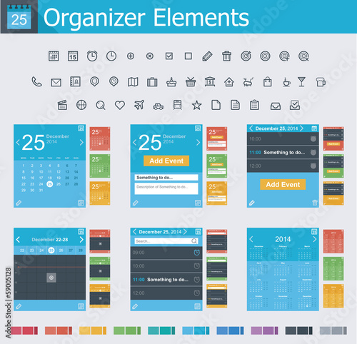 Organizer elements