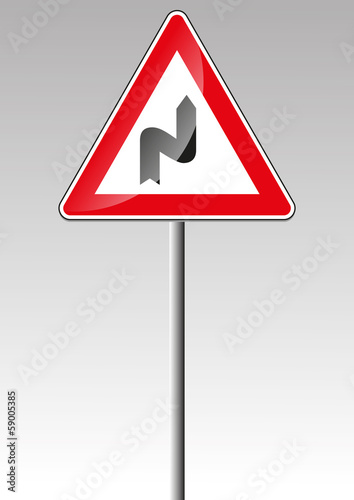Kurve rechts Rechtskurve Verkehrsschild Verkehrszeichen