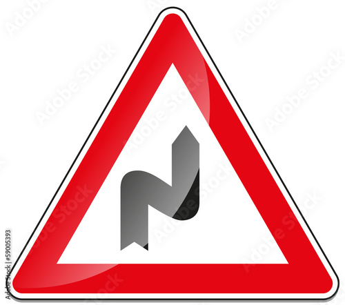 Kurve rechts Rechtskurve Verkehrsschild Verkehrszeichen