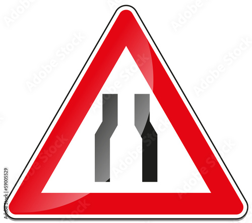 Fahrbahn Fahrbahnverengung Verkehrszeichen Verkehrsschild photo