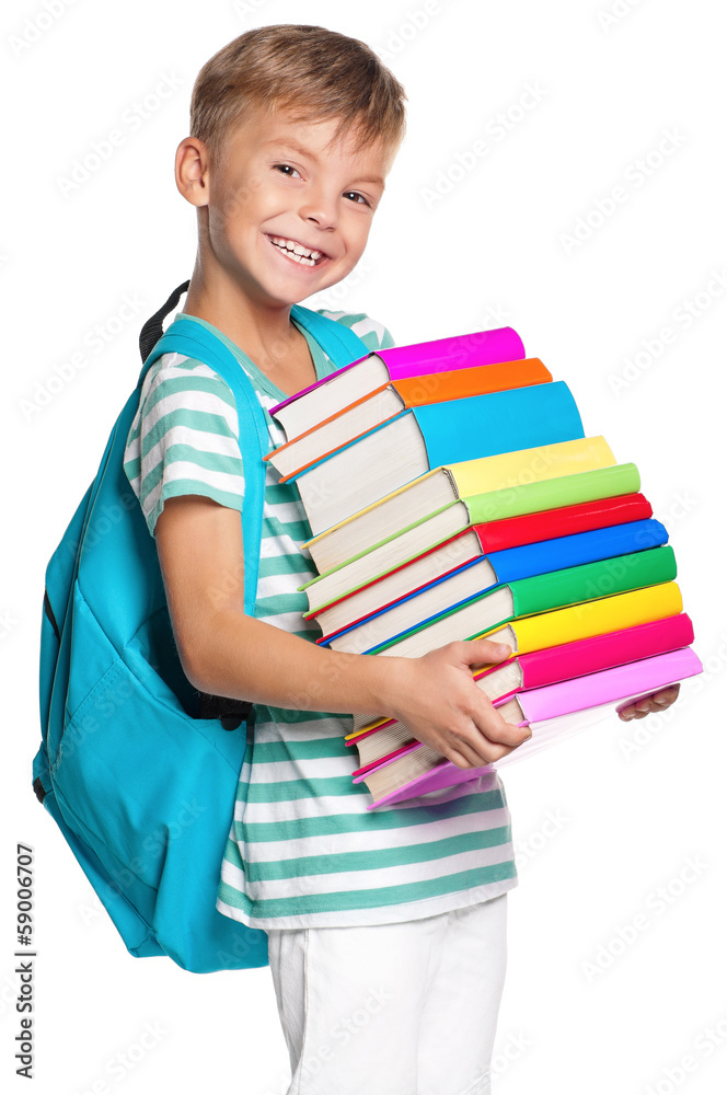 Little boy with books Little boy with books